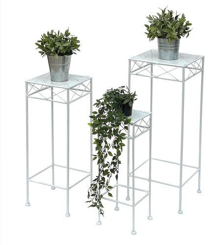 Blumenhocker weiß metall - blumenhocker,